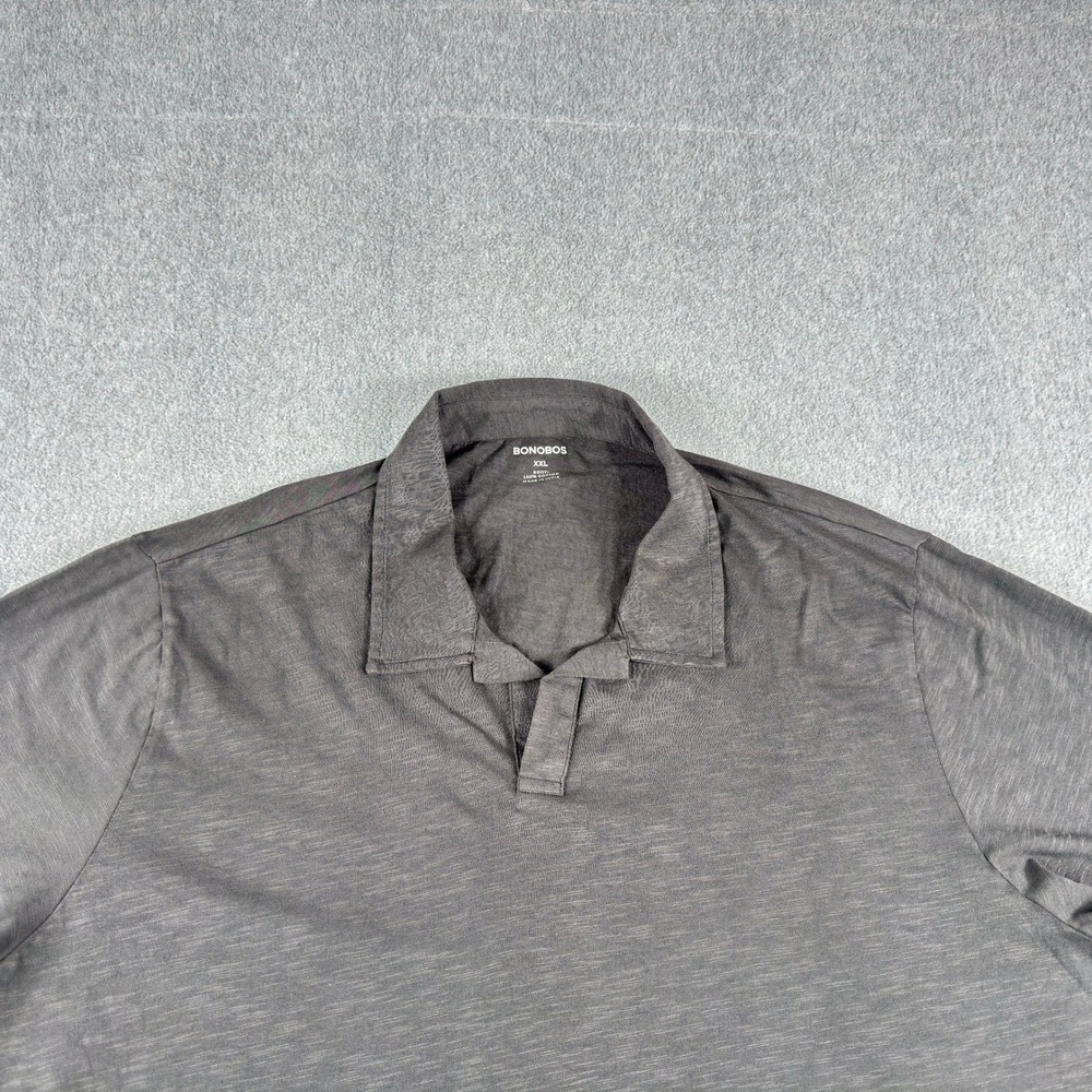Bonobos Polo Shirt Mens XXL Gray Cotton Knit Golf Johnny Collar